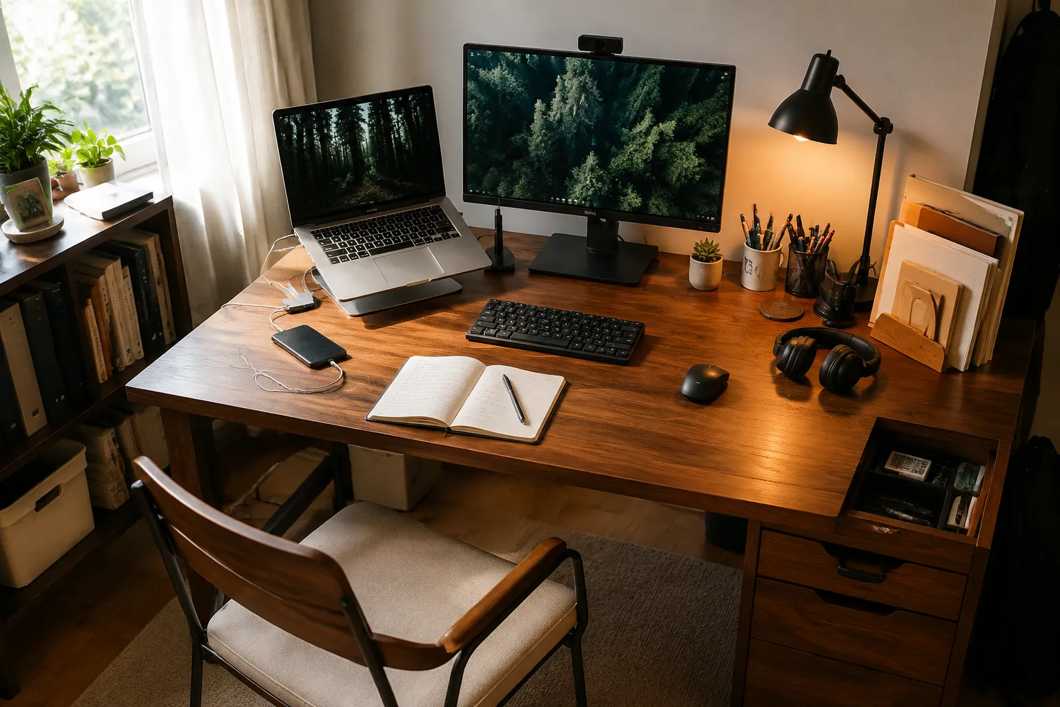 How to Set Up a Calm Home Office Desk Without Visual Clutter