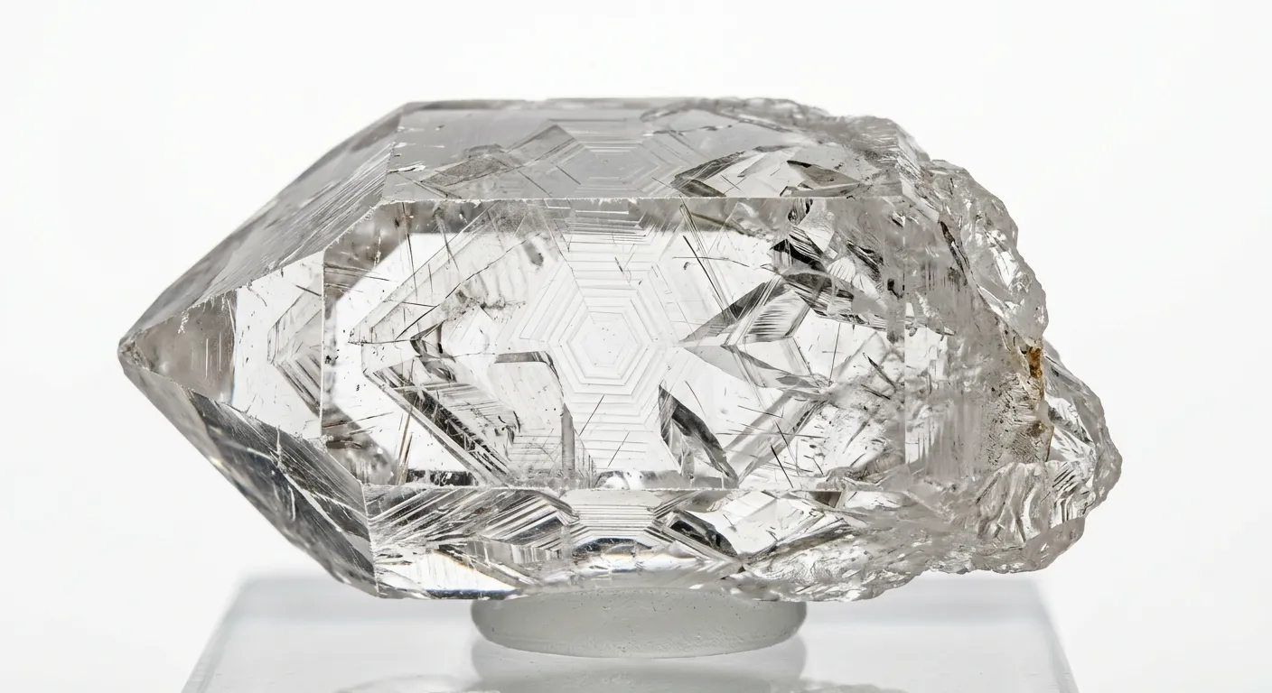 Macro view of a natural quartz crystal lattice