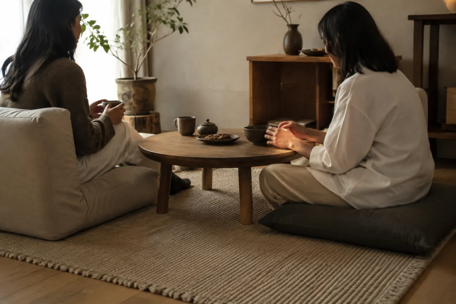 Low Coffee Table Height for Floor Seating and Low Sofas