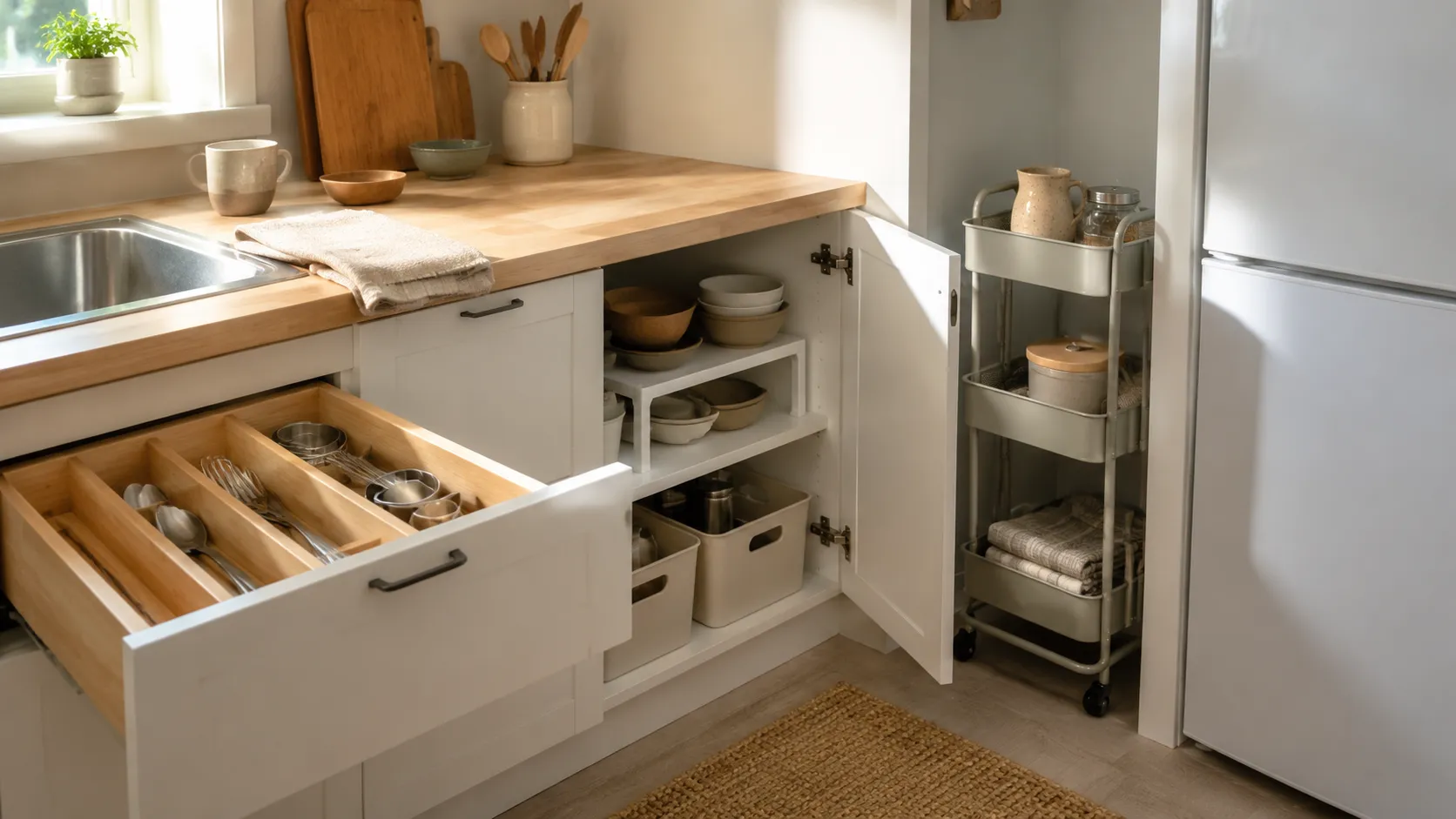 Renter-Friendly Kitchen Storage Ideas Without Drilling