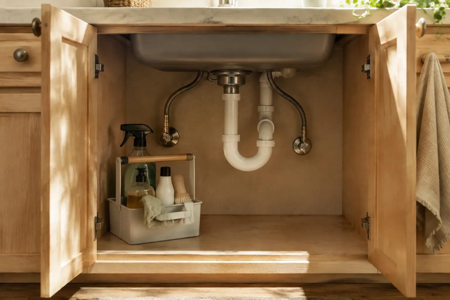Under-Sink Kitchen Storage for Cleaning Supplies Without Overcrowding