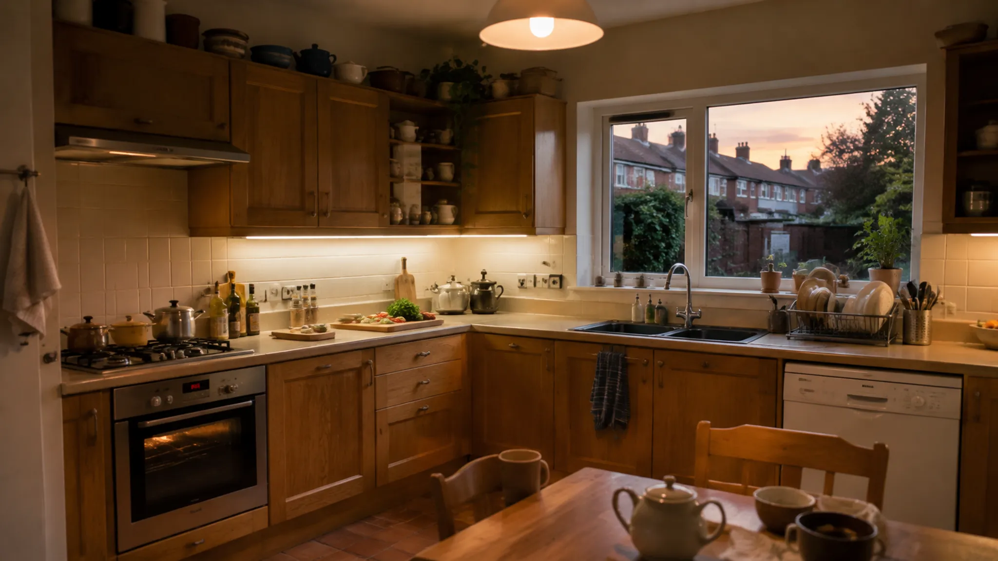 Warm Kitchen Lighting That Still Works for Cooking and Cleaning